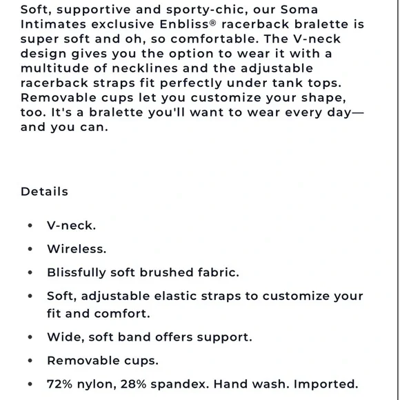 ⭐️ BUNDLE SOMA Enbliss Bralettes ⭐️
All Size XL- 11 bras ! - Picture 6 of 16